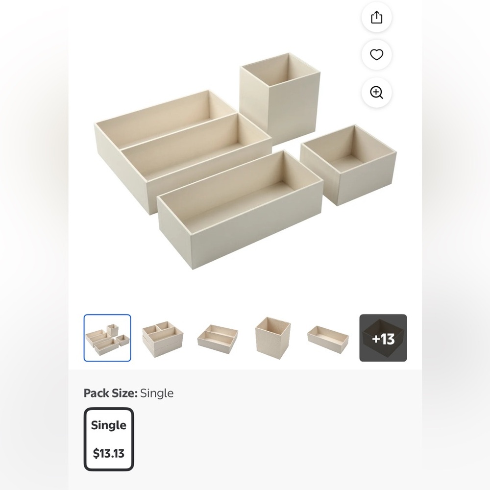 Cream Modular Storage Box Set for Organization - Picture 2 of 2
